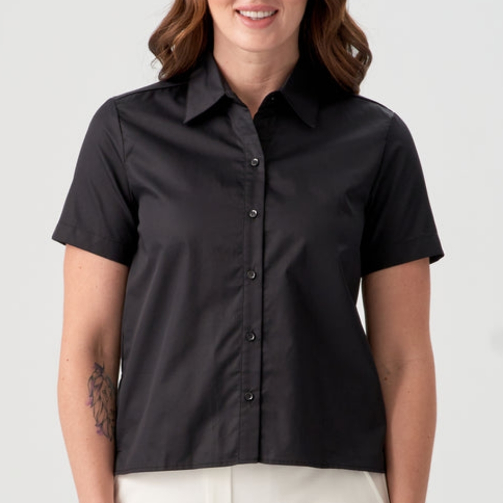 Sophie Grace Black Buffy Boxy Blouse NWT